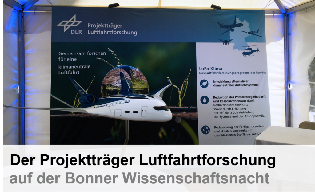 Exponat am Stand des Projektträgers Luftfahrtforschung auf der Bonner Wissenschaftnacht